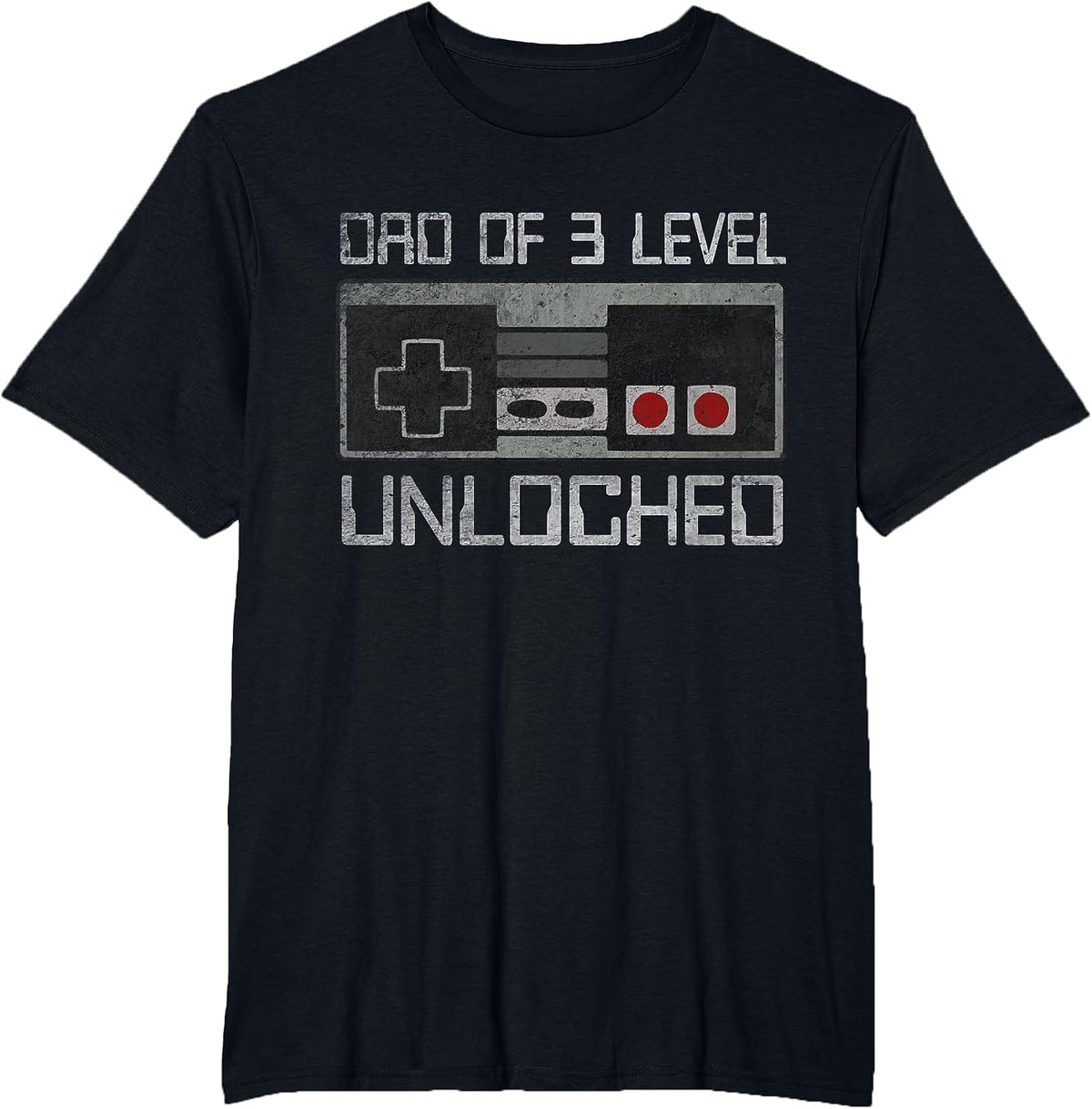 Daddy Again Leveled Up to Dad of 3 Level Unlocked Father Day T-Shirt - Black