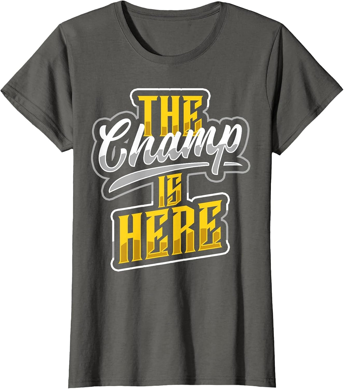 The Champ is Here American Football Sports Player Champion T-Shirt - Asphalt Grey