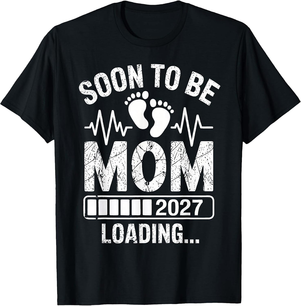 Soon to Be Mommy Est 2027 New Mom New Mama Womens T-Shirt - Black