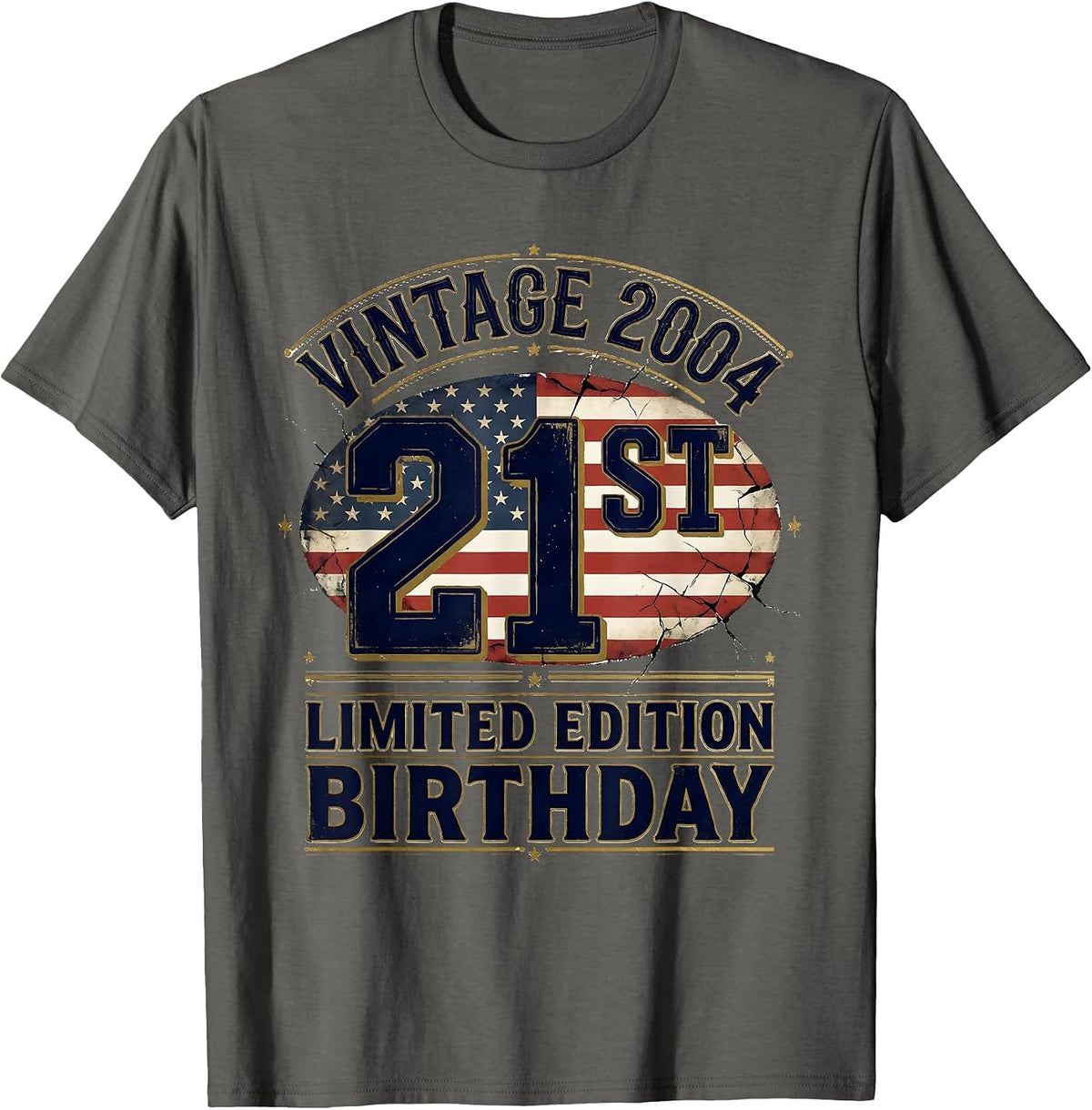 Vintage 2004 Limited Edition 21st Birthday Men T-Shirt - Asphalt Grey
