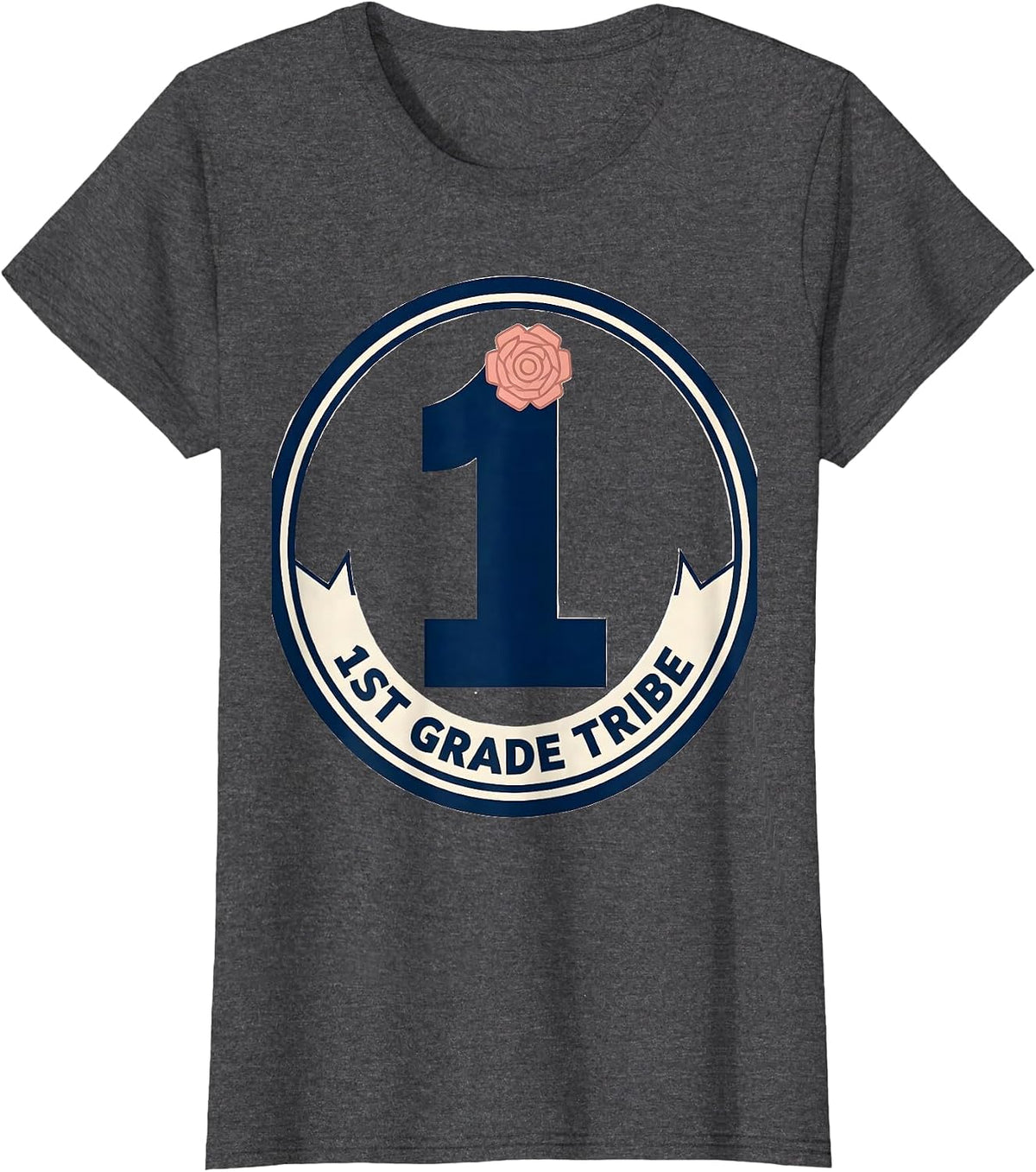 Women's 1st Grade Tribe Cute Coquette Back To School First Day T-Shirt - Dark Heather Grey