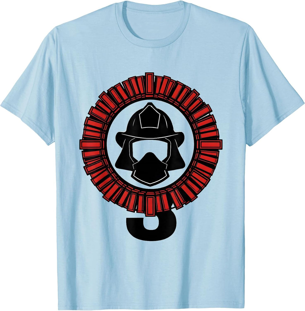 Men's Sealed Badge Firefighter Helmet Kids Birthday T-Shirt - Baby Blue