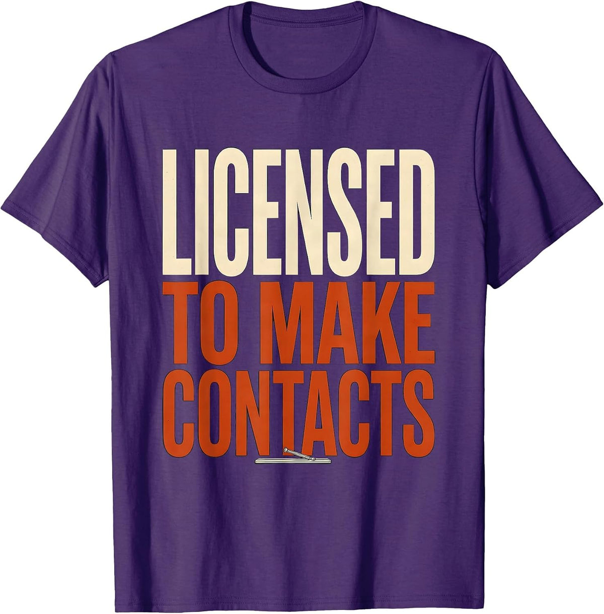 Men's Licensed To Make Contacts Funny Ham Radio Operator Hobby T-Shirt - Purple