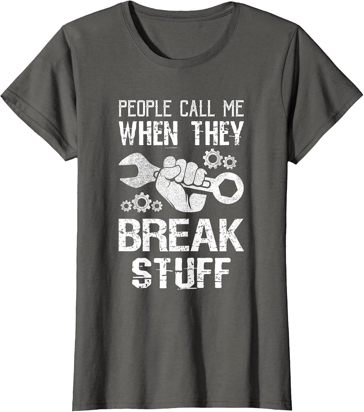 Mechanic Work Wrenching Repairman Costume Engine Mechanic T-Shirt - Asphalt Grey