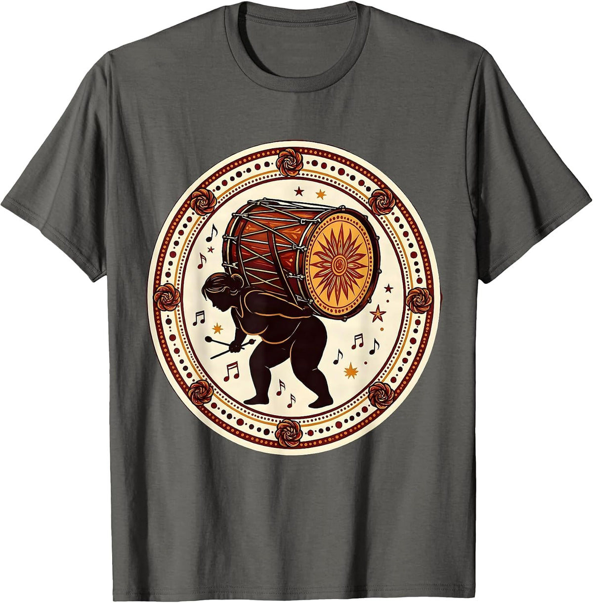 Band Mom Drum Hauler Graphic Tee T-Shirt - Asphalt Grey