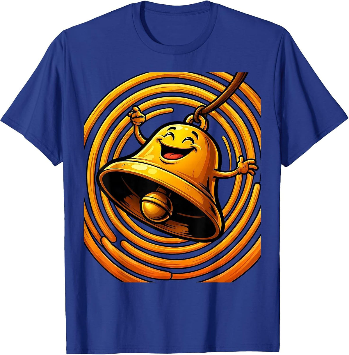 Men's Ringing Bell Sound Wave Burst Cheer Graphic T-Shirt - Royal Blue