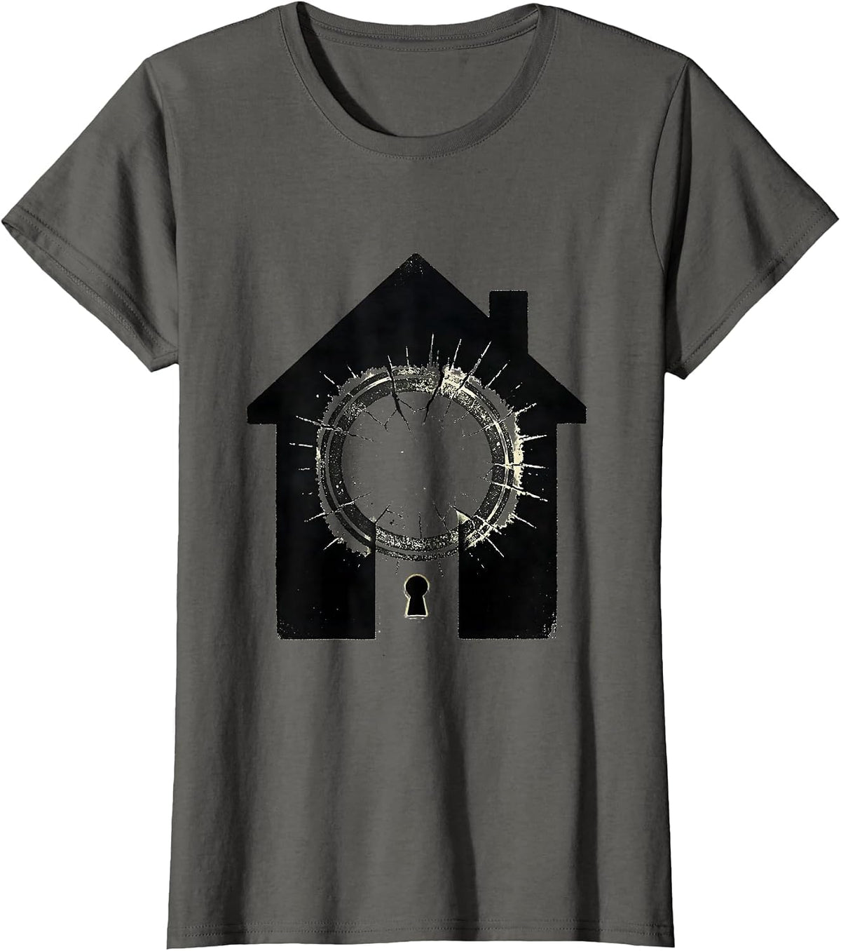 Women's Stamp on Door Realtor Humor Real Estate Agent Gift T-Shirt - Asphalt Grey