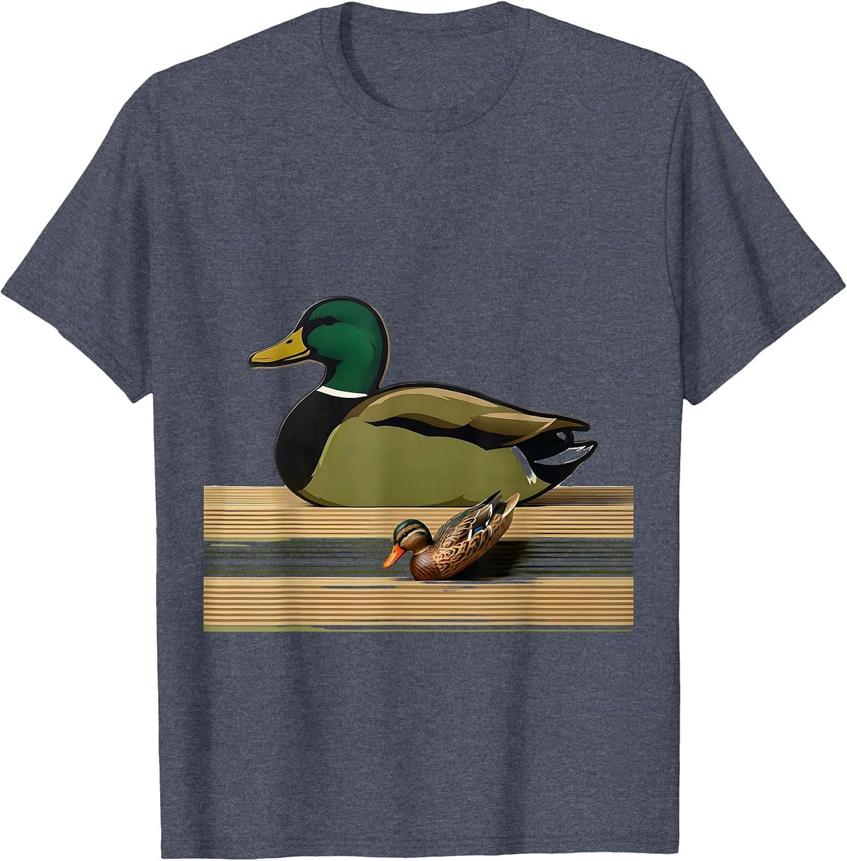 Men's Mallard Magnet Conceptual Hunting Gift Waterfowl Hunter T-Shirt - Heather Blue