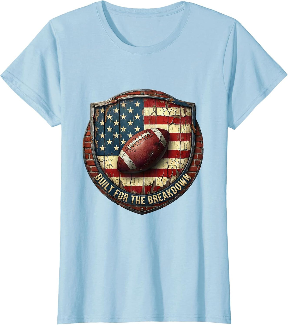 Built for the Breakdown Rugby Graphic Design T-Shirt - Baby Blue