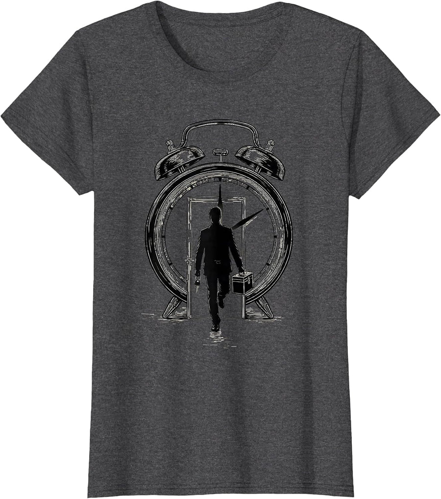 Women's Open House Alarm Clock Realtor Humor Real Estate Agent T-Shirt - Dark Heather Grey