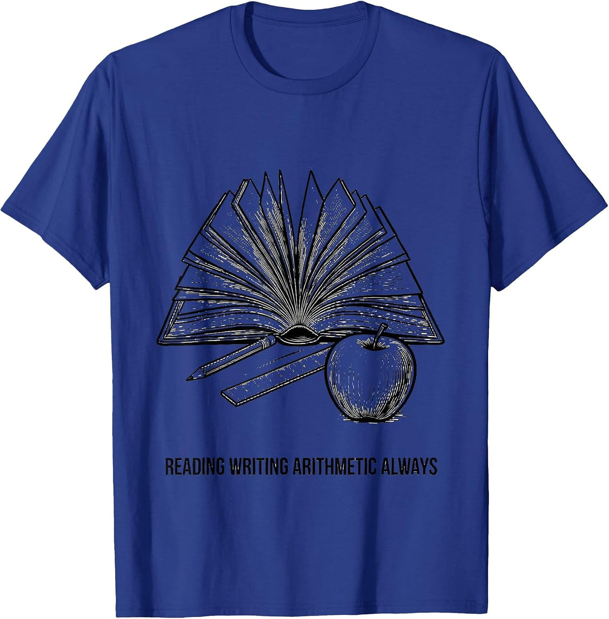5th Grade Teacher Reading Writing Arithmetic Design T-Shirt - Royal Blue