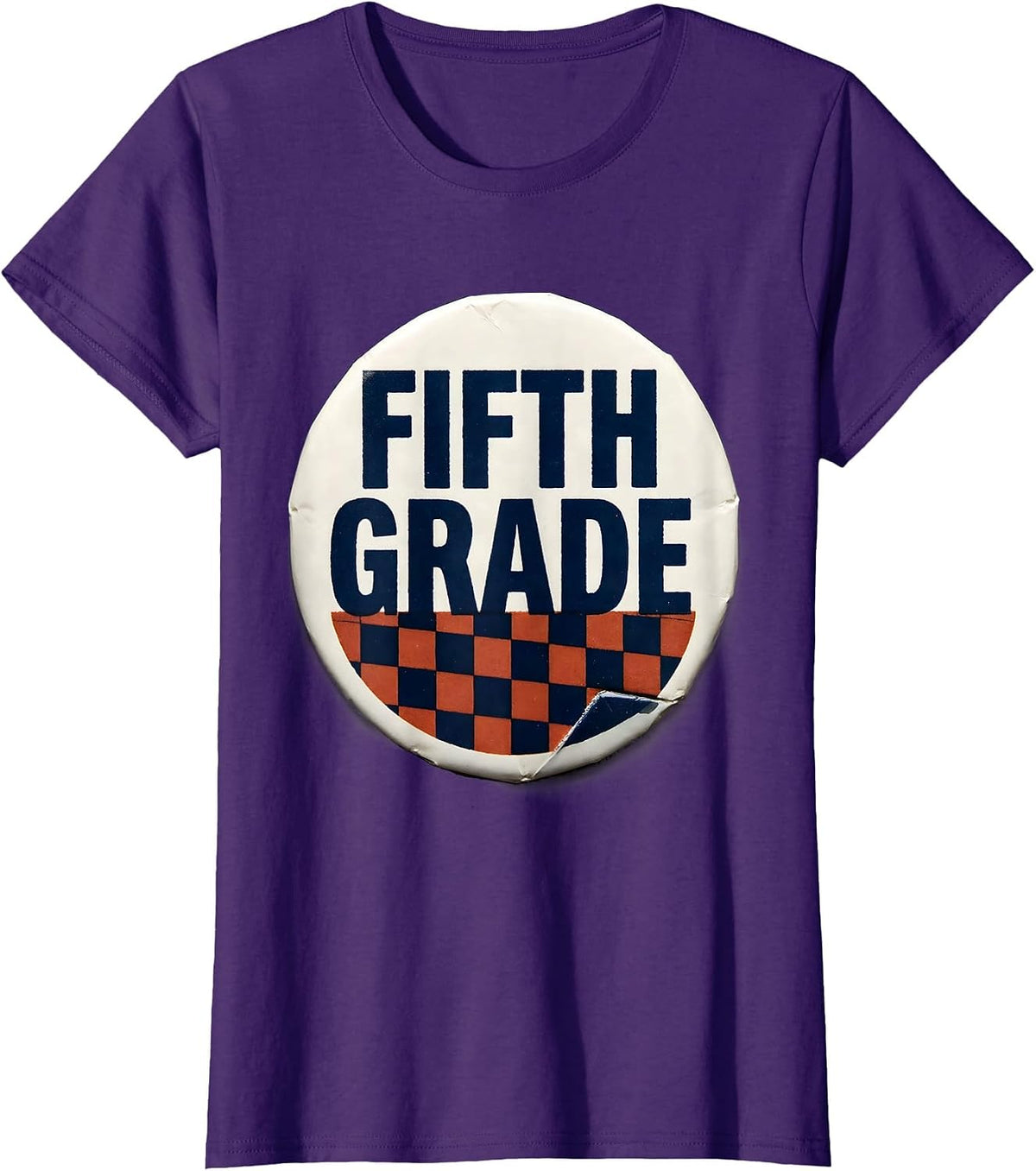 Women's Fifth Grade Minimalist Retro Girl Teacher Back To School T-Shirt - Purple