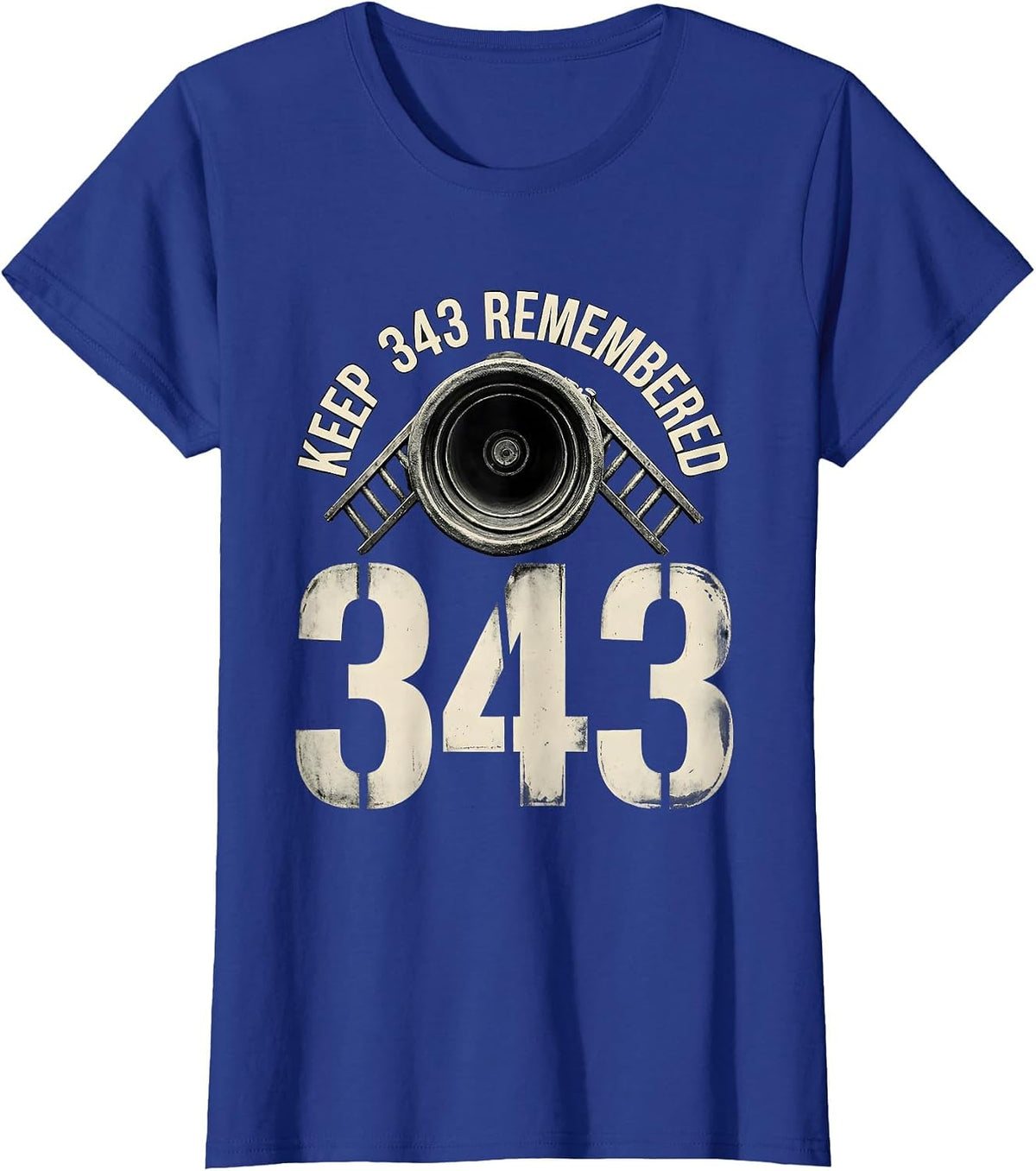 Women's Keep 343 Remembered Firefighter Pride Memorial Tribute T-Shirt - Royal Blue