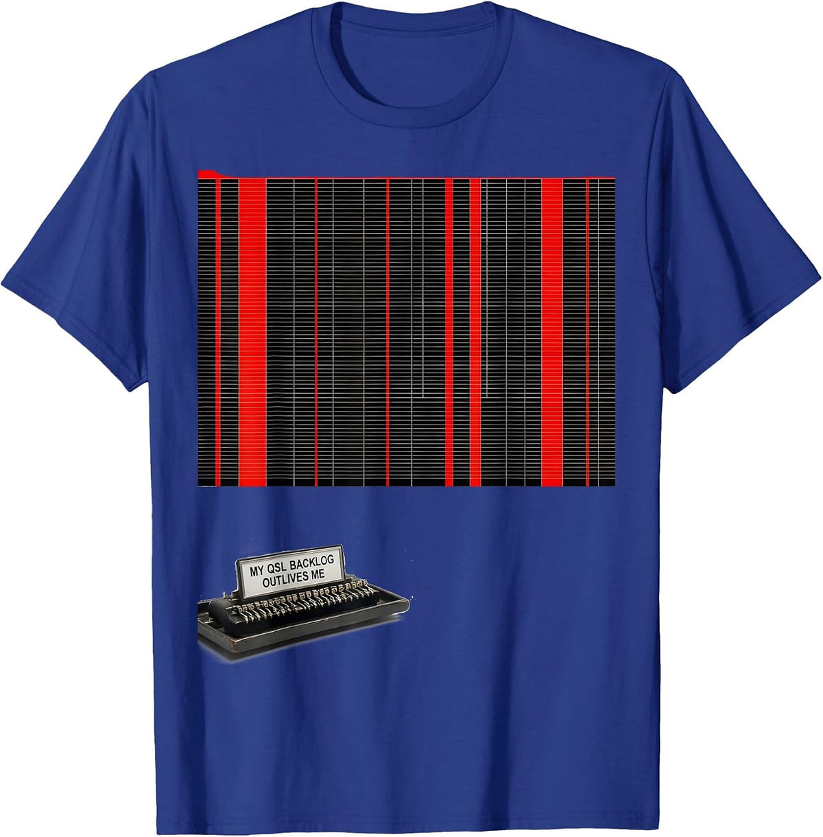 Men's My QSL Backlog Outlives Me Funny Ham Radio Operator Humor T-Shirt - Royal Blue