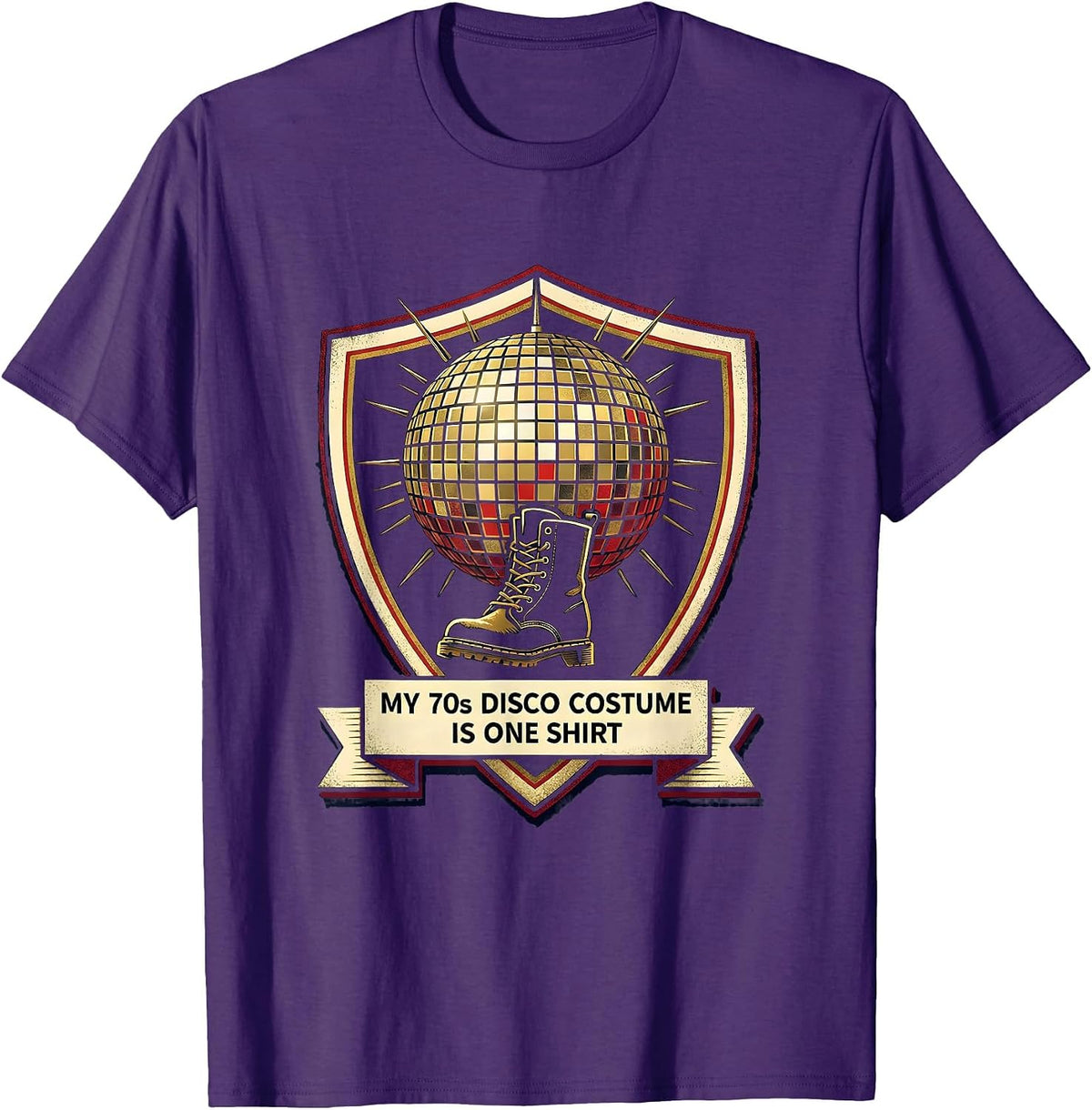 My 70s Disco Costume Is One Shirt Retro Party Humor T-Shirt - Purple