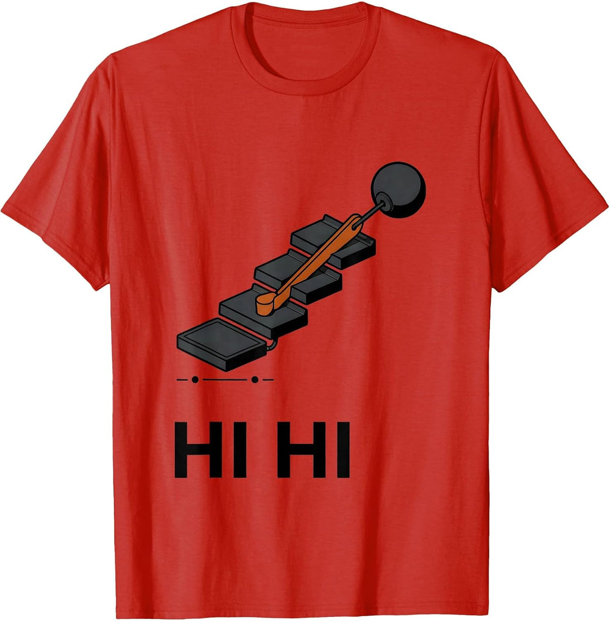 Men's HI HI Exploded View Technical Ham Radio Operator Hobbyist T-Shirt - Red