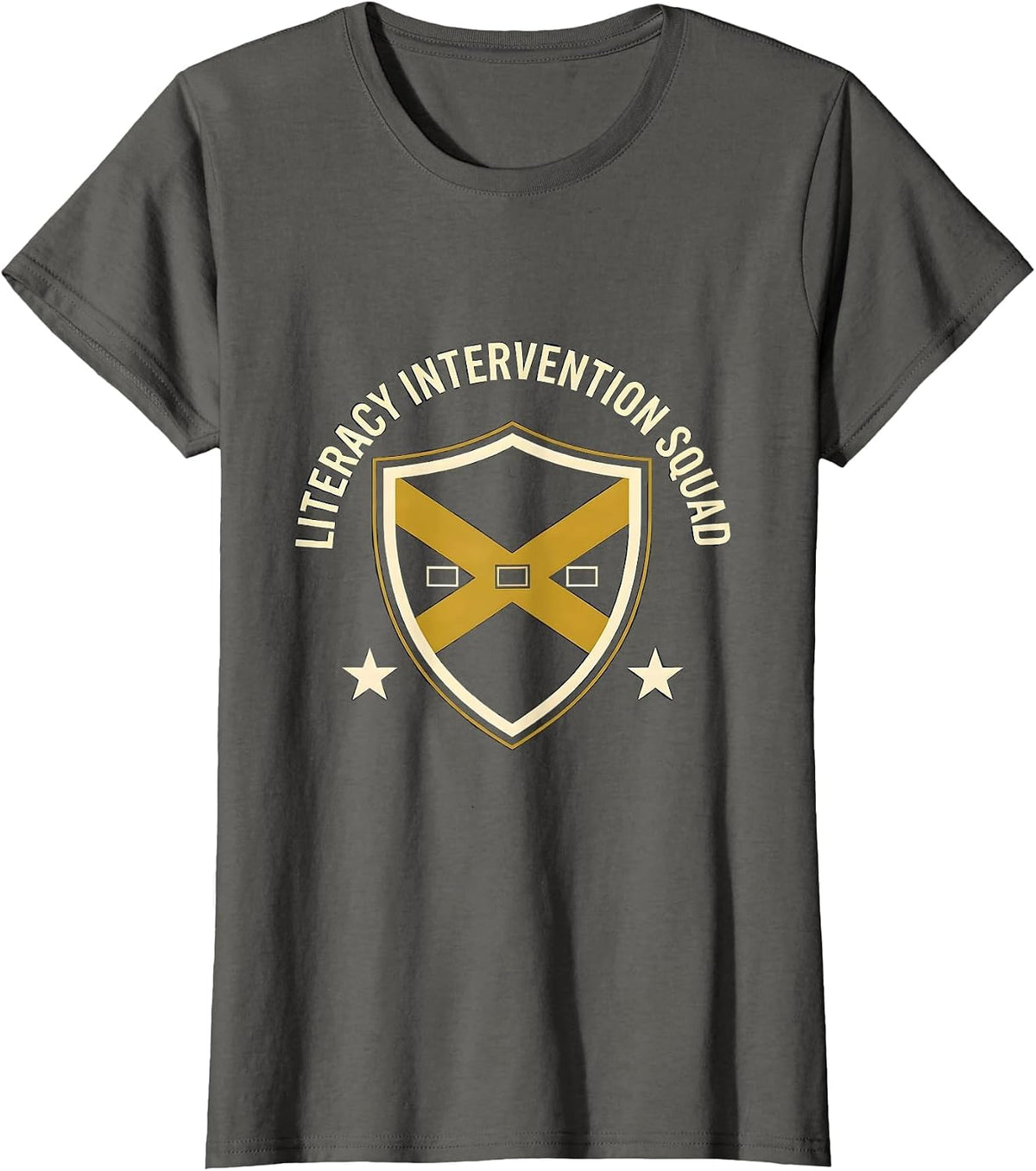 Women's Literacy Intervention Squad Reading Teacher Phonics Squad T-Shirt - Asphalt Grey
