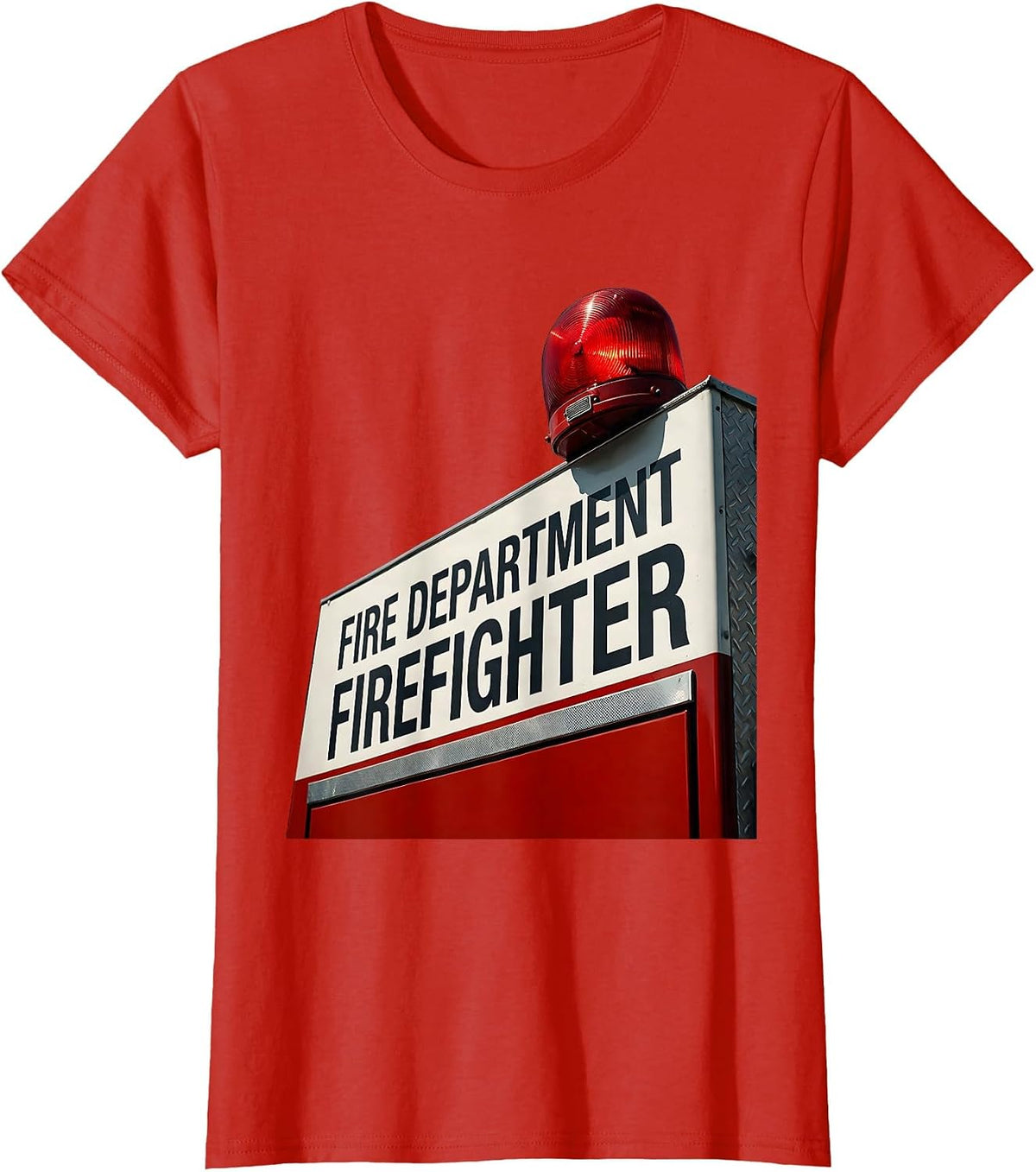 Women's FIRE DEPARTMENT FIREFIGHTER Constructivist Fireman Pride T-Shirt - Red
