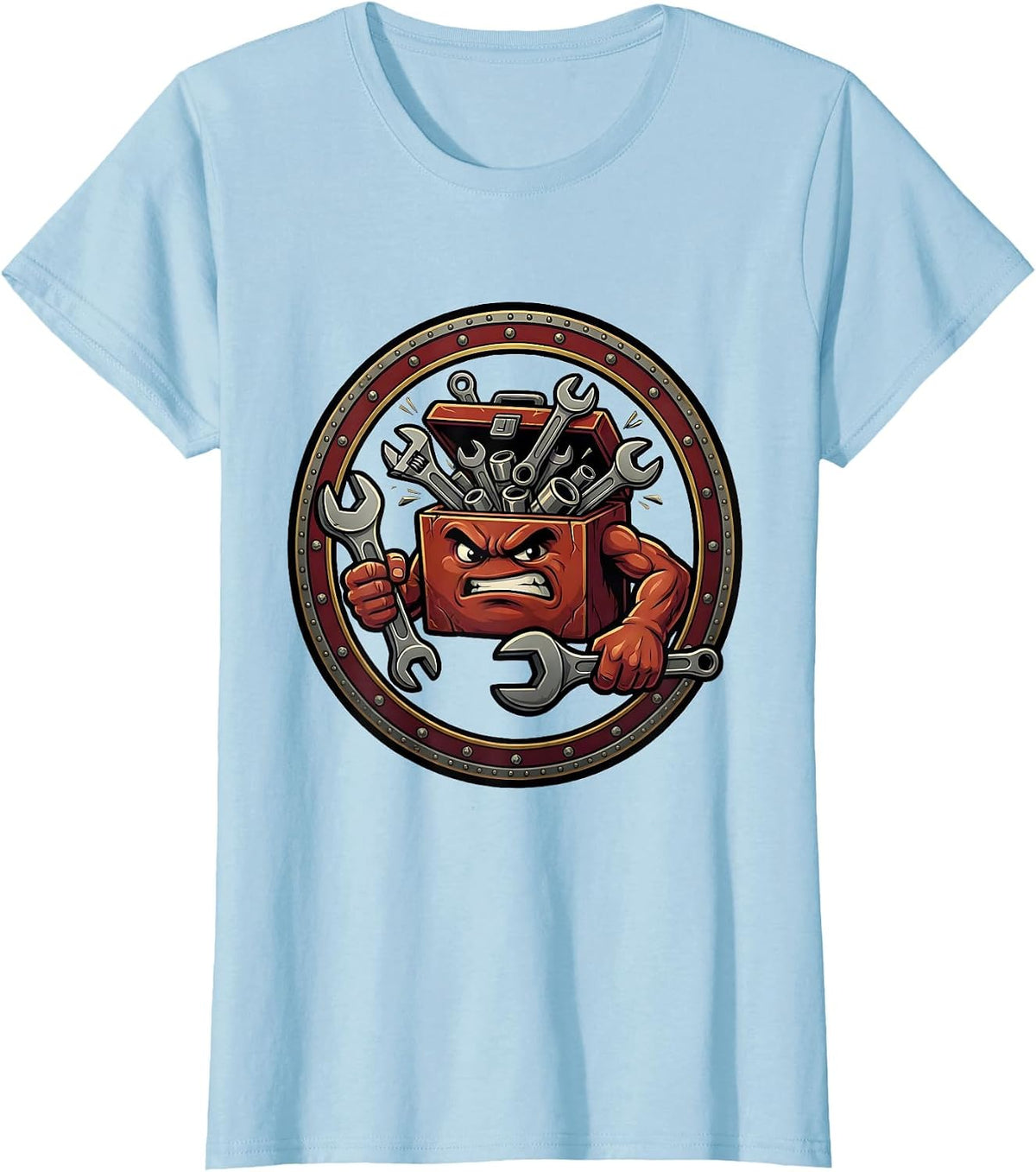 Women's Overflowing Toolbox Wrenches and Ratchets Graphic T-Shirt - Baby Blue