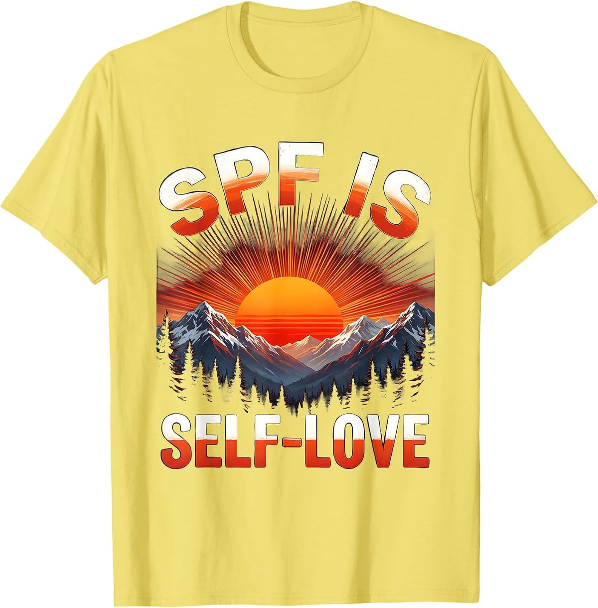 Men's SPF Is Self-Love K-Beauty Skincare Design T-Shirt - Lemon Yellow
