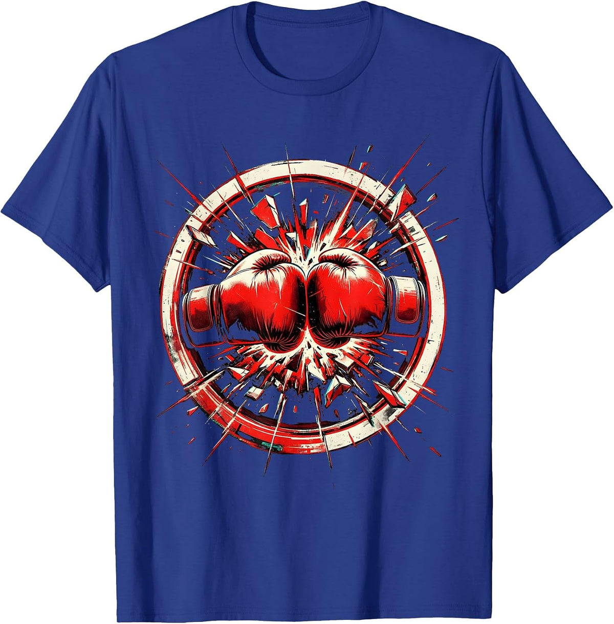 Boxing Gloves Clash Impact Graphic Tee T-Shirt - Royal Blue