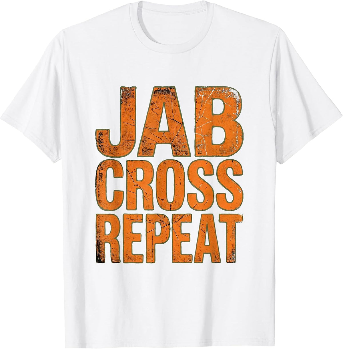 Men's Jab Cross Repeat Boxing Graphic Design T-Shirt - White