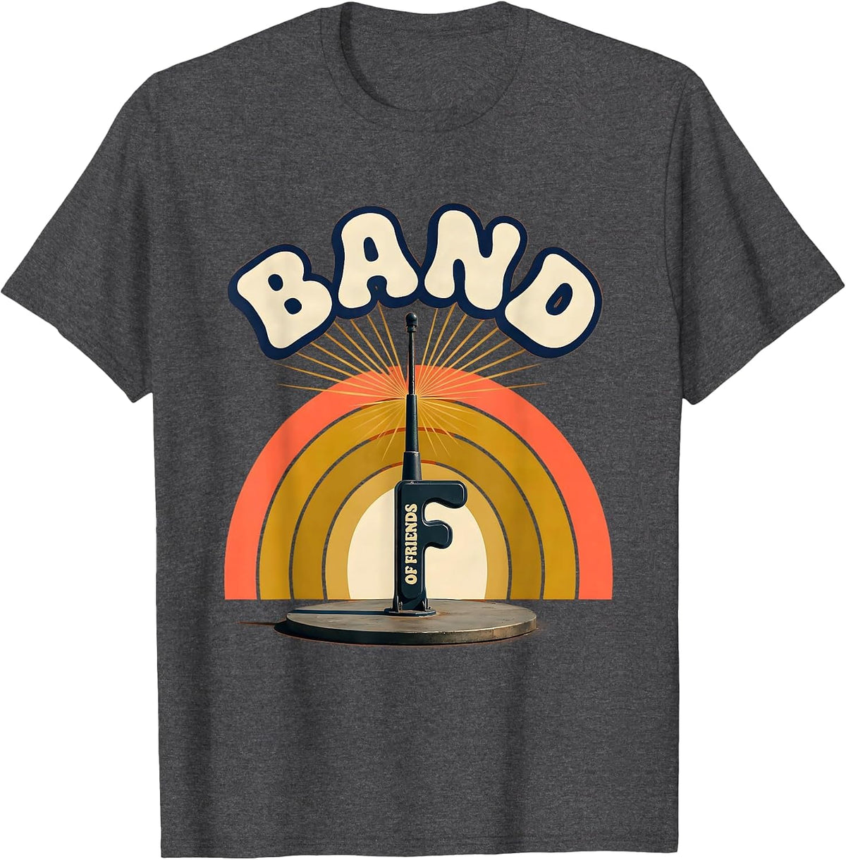 Band Of Friends Retro 70s Ham Radio Operator Nerdy Humor T-Shirt - Dark Heather Grey