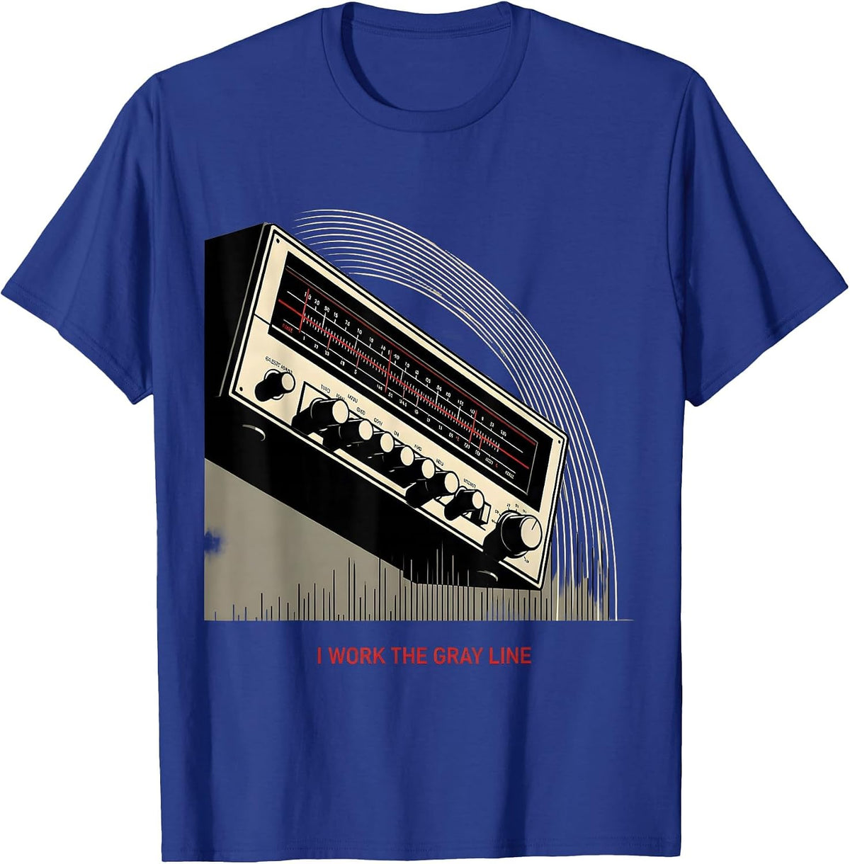 Men's I Work The Gray Line Funny Ham Radio Operator Hobby Humor T-Shirt - Royal Blue