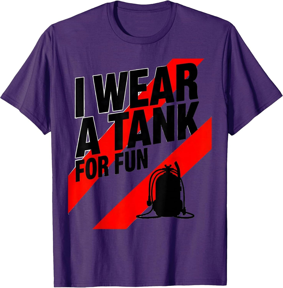 I Wear A Tank For Fun Funny Scuba Diver Humor T-Shirt - Purple