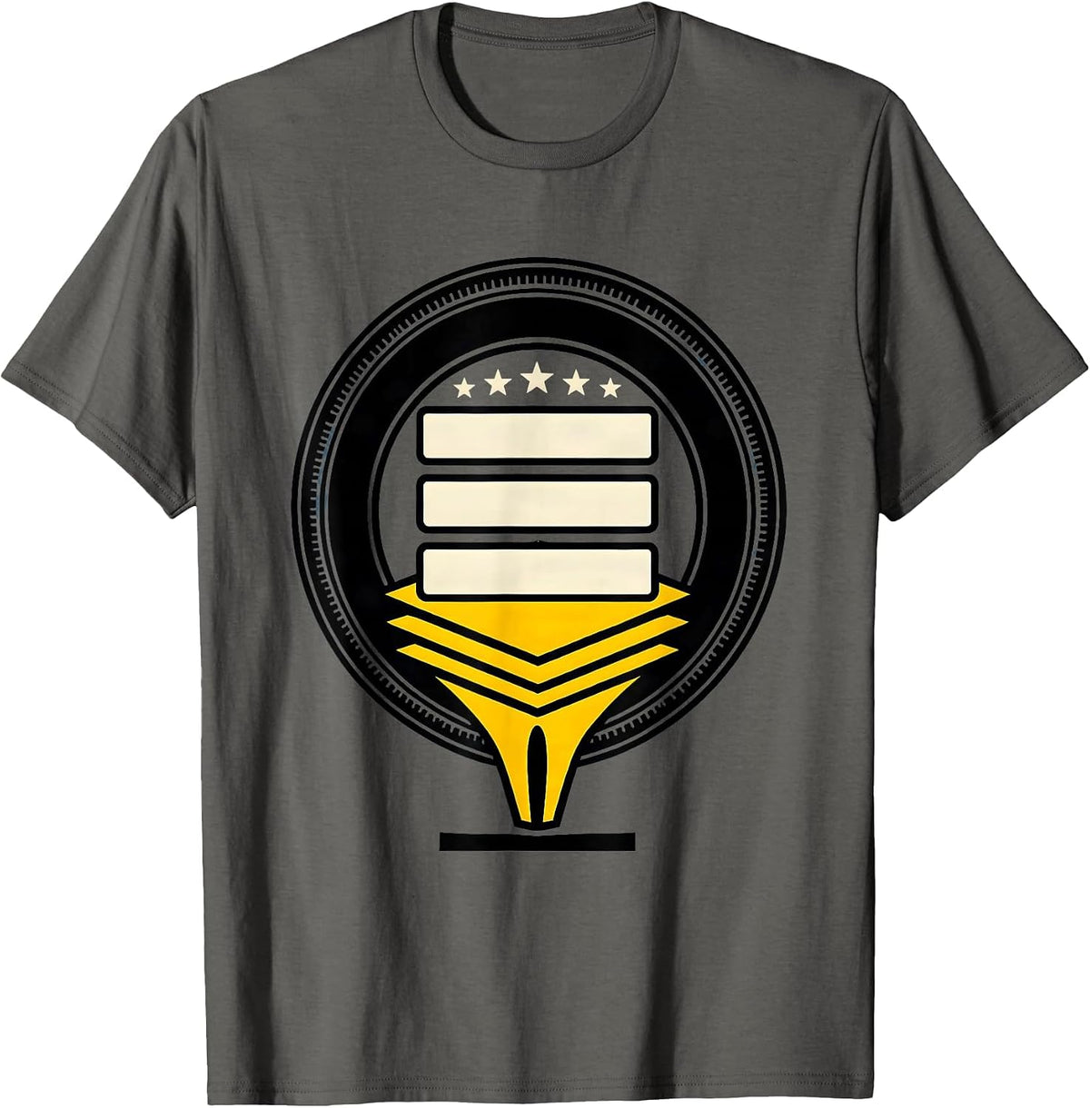 Men's Storm Chaser Badge Ring Tornado Enthusiast Humor T-Shirt - Asphalt Grey