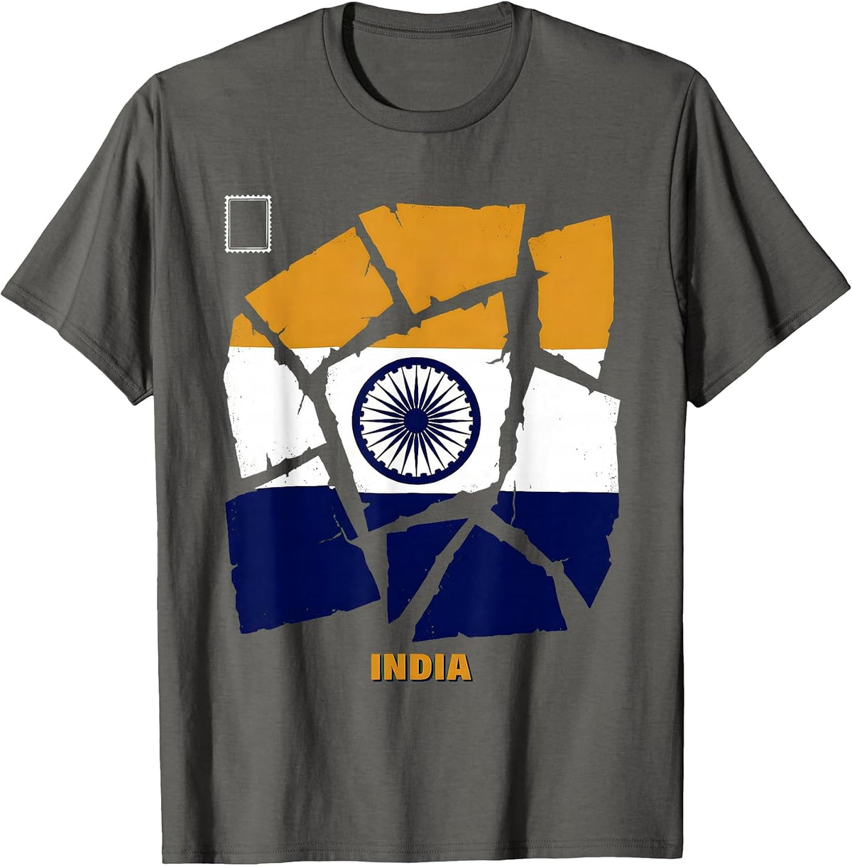 INDIA Flag Patriotic Independence Day Pride T-Shirt - Asphalt Grey