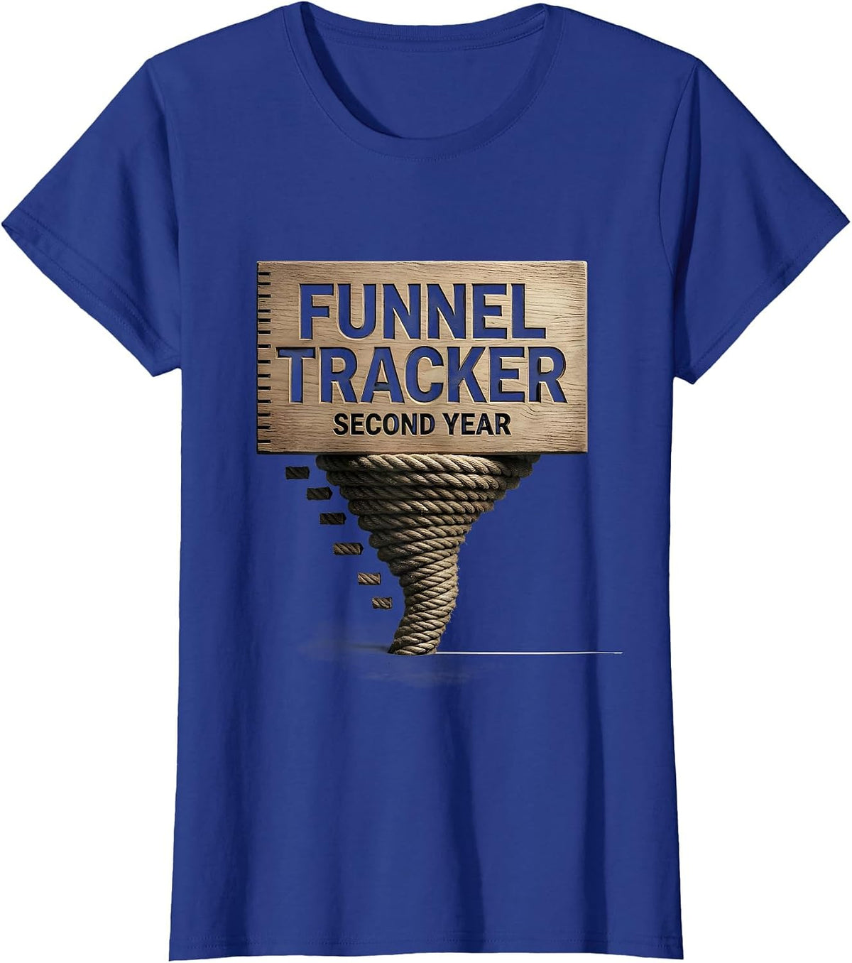 Women's Funnel Tracker Second Year Bold Storm Chaser Tornado T-Shirt - Royal Blue