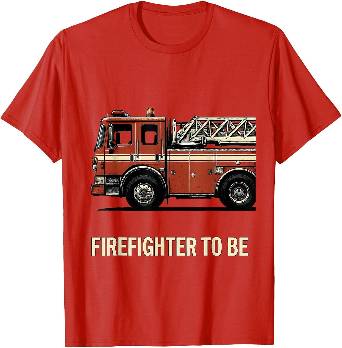 Men's Firefighter To Be Playful Toddler Fire Truck Birthday Kids T-Shirt - Red