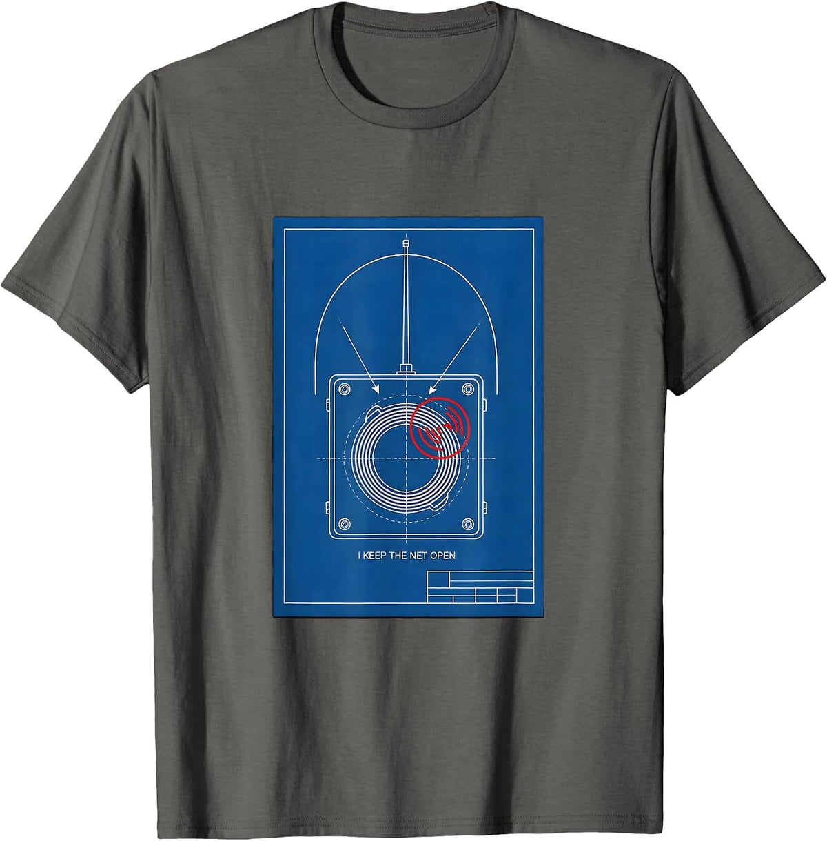 I Keep The Net Open Funny Ham Radio Operator Hobbyist Gift T-Shirt - Asphalt Grey