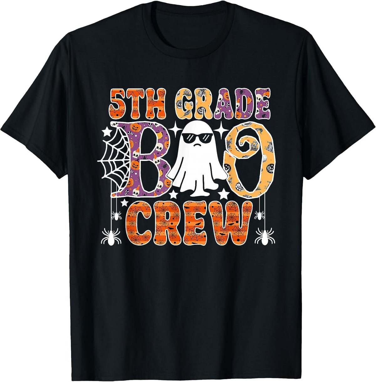 5th Grade Boo Crew Funny Halloween Teachers Students T-Shirt - Black