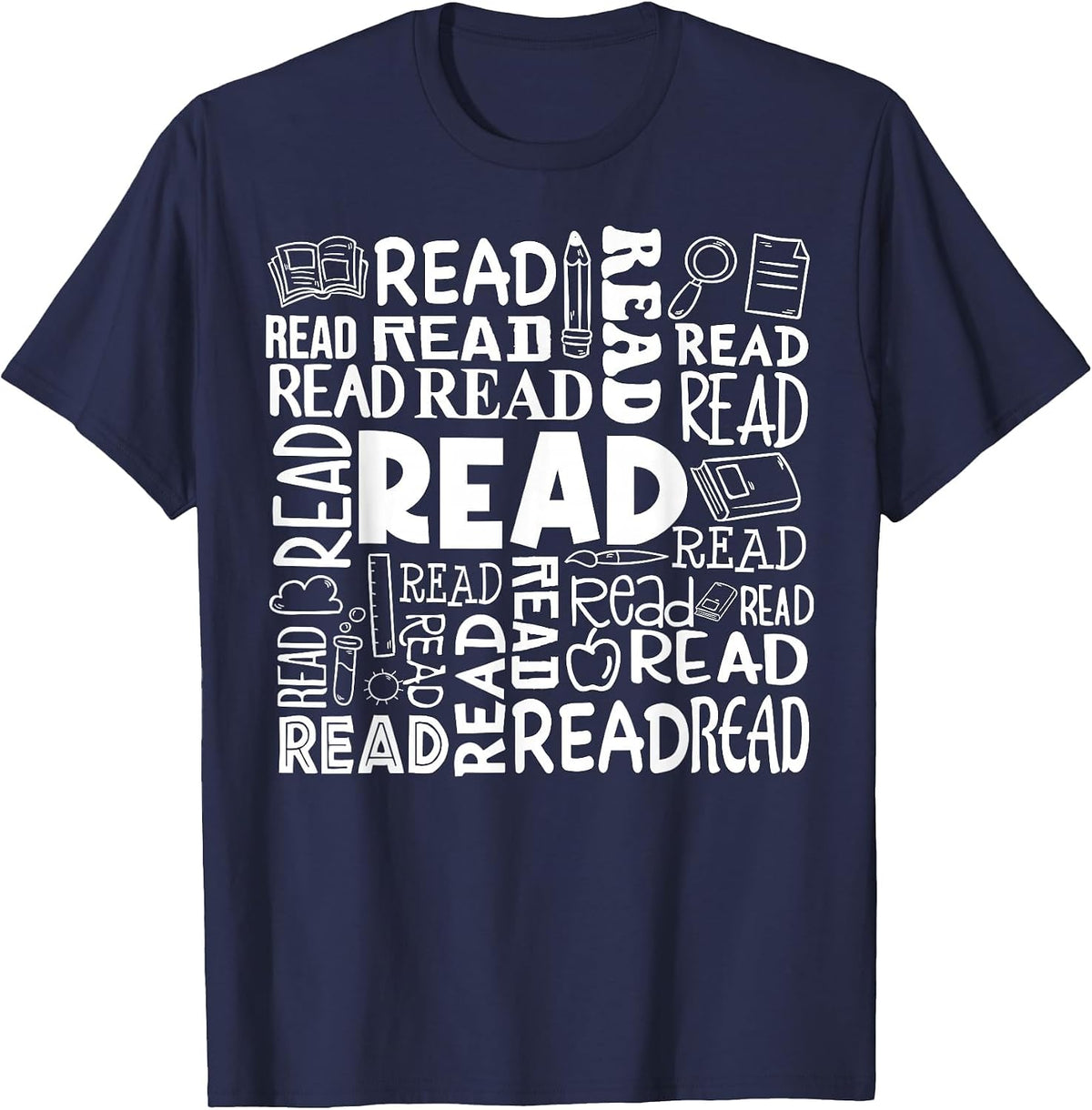 Retro Librarian Book Reader Library Book Reading T-Shirt - Navy Blue