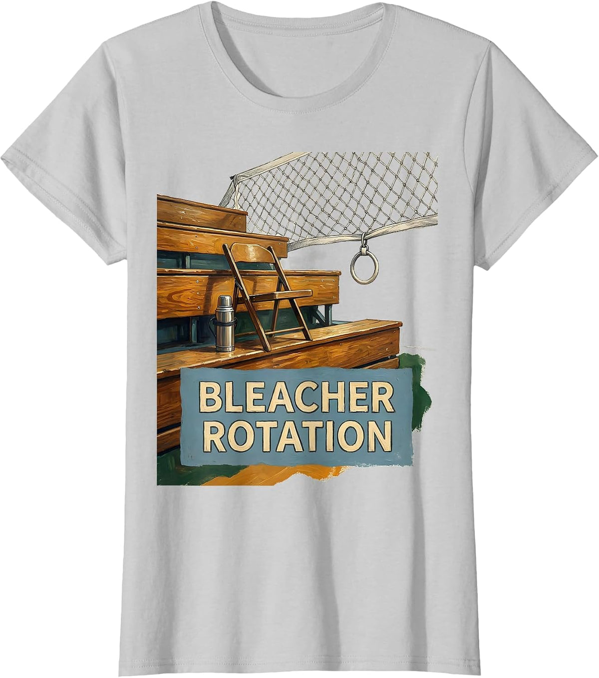 Bleacher Rotation Storybook Volleyball Humor Teen Girl T-Shirt - Silver Grey