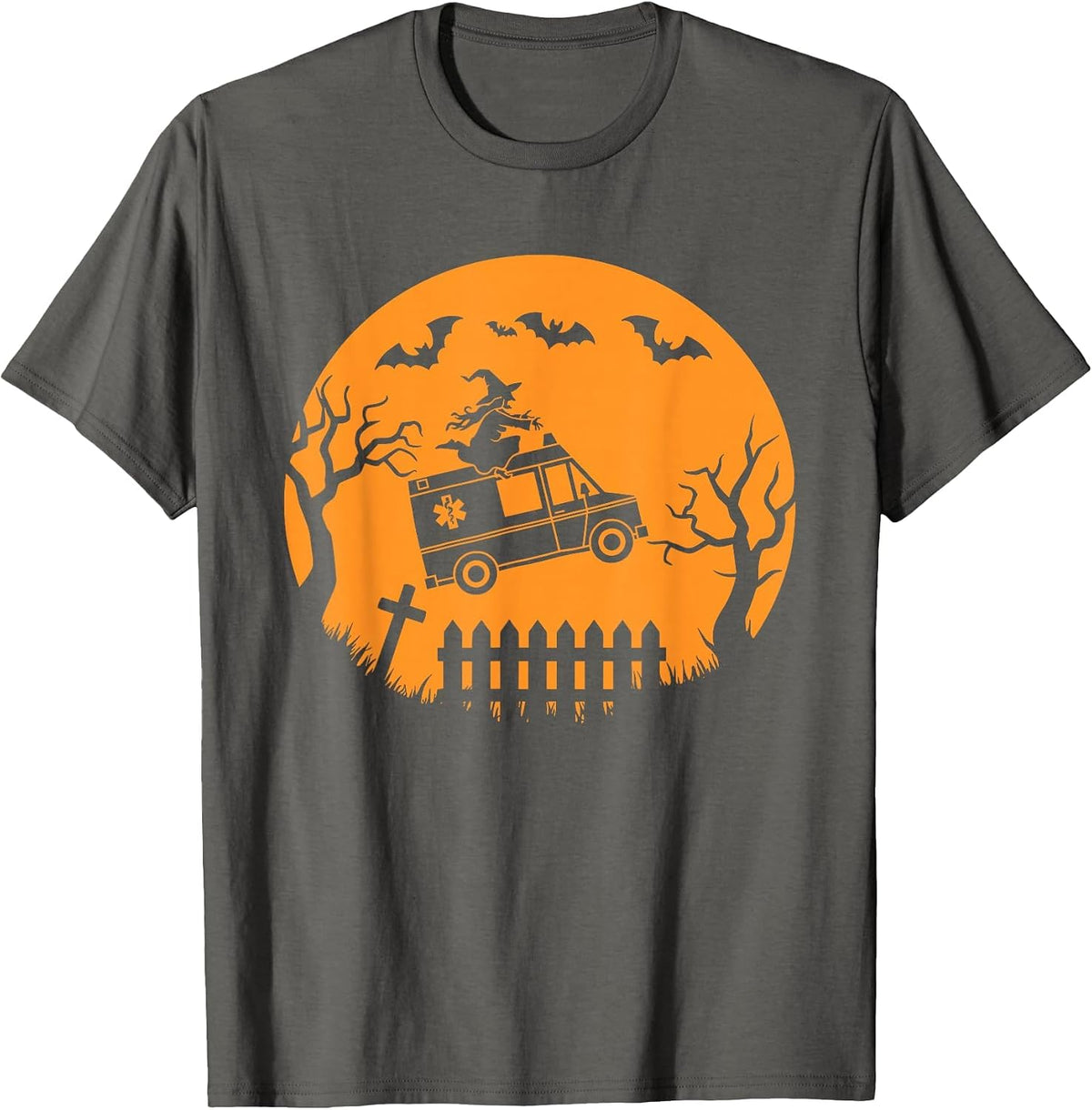 EMT, Paramedic, EMS Halloween T-Shirt - Asphalt Grey
