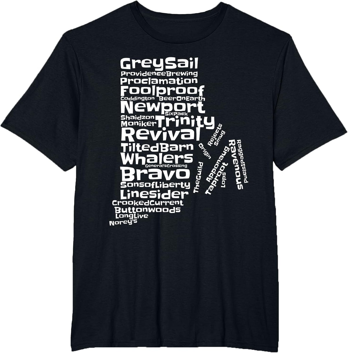 Drink Local Rhode Island Breweries T-Shirt - Black