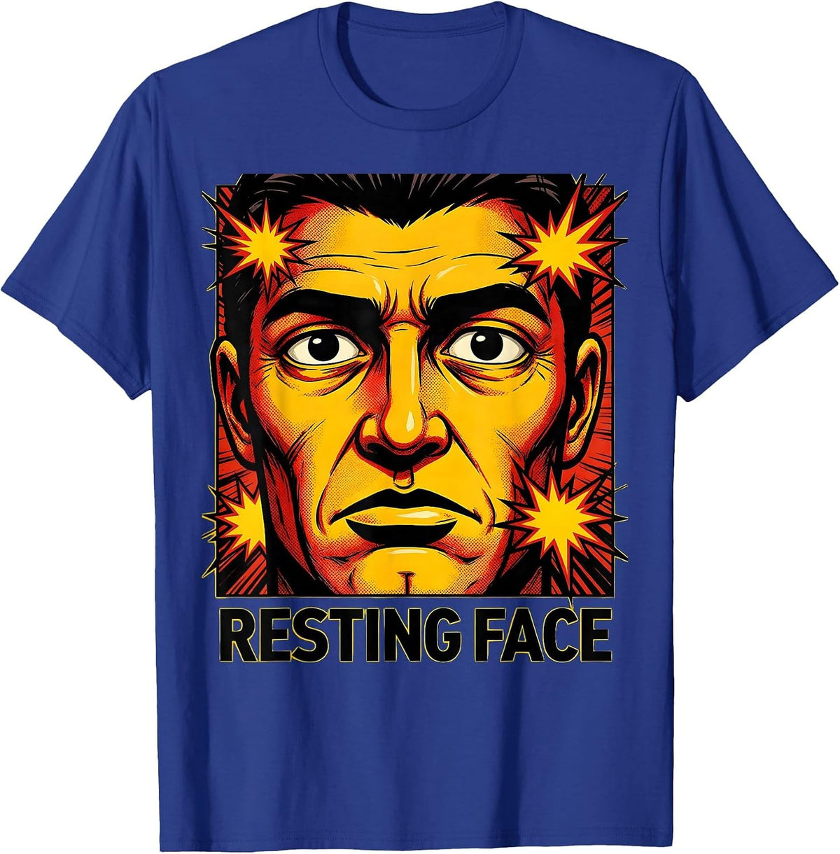 Resting Face Pop Art Music Lover Gift for Musicians Teachers T-Shirt - Royal Blue