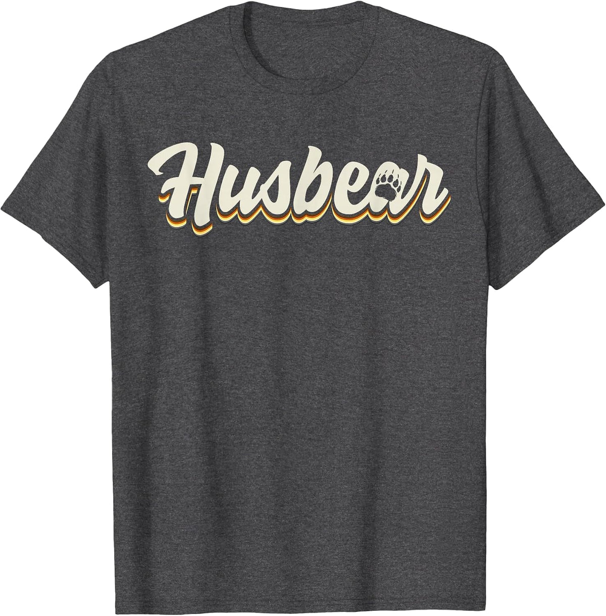 Gay Husbear Bears Gay Pride Retro Vintage Look T-Shirt - Dark Heather Grey