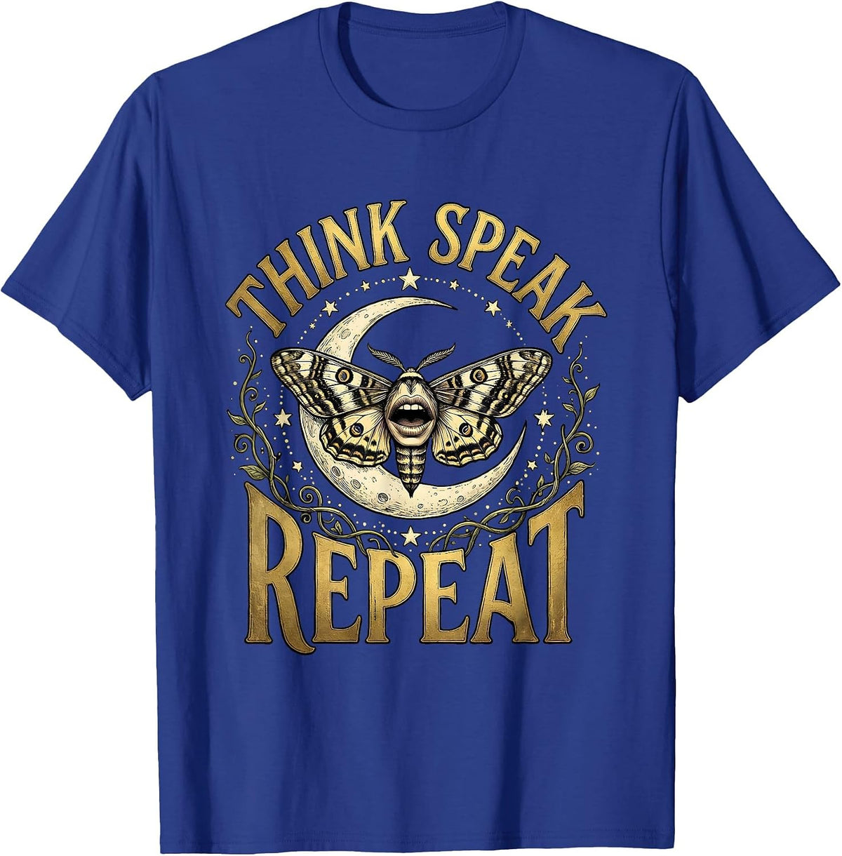 Men's Think Speak Repeat Free Speech Graphic Design T-Shirt - Royal Blue