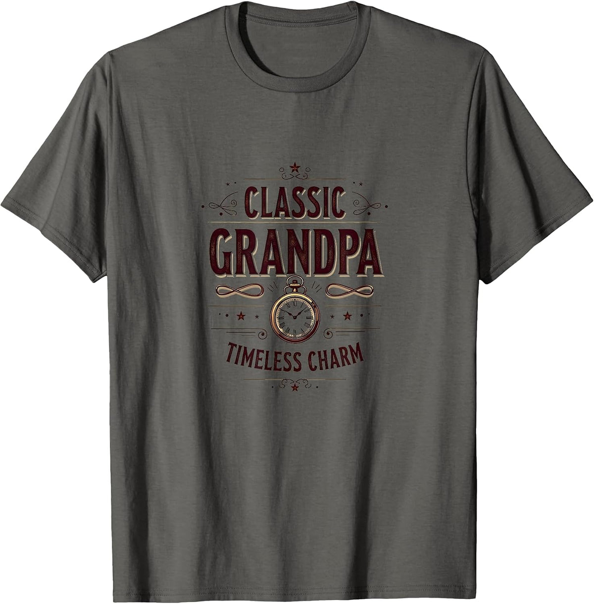 Classic Grandpa Timeless Charm Design T-Shirt - Asphalt Grey