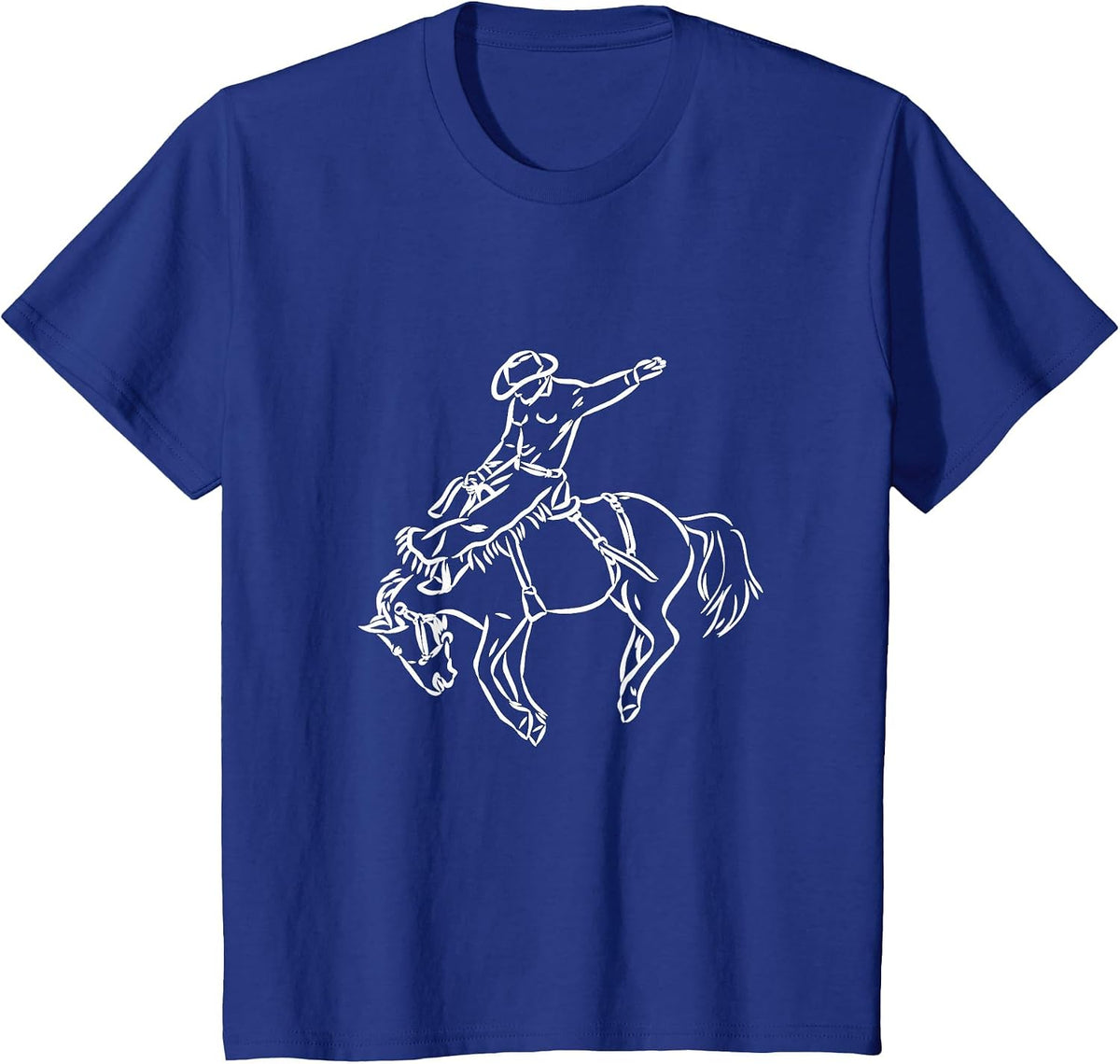Vintage Rodeo Shirt Bucking Bronco Horse Riding Cowboy T-Shirt - Royal Blue