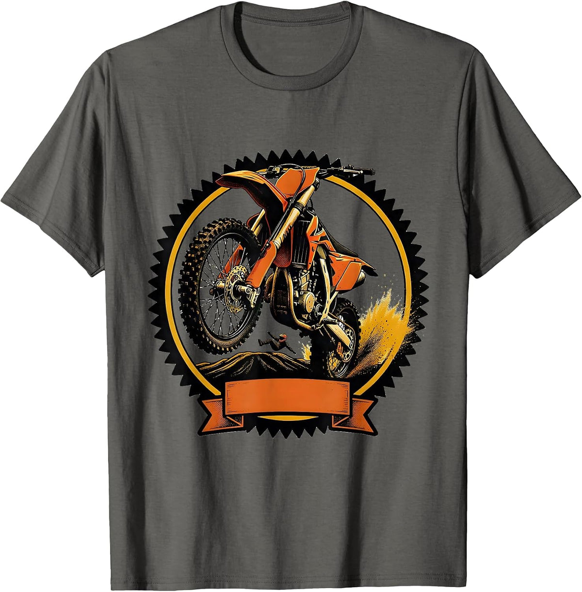 Sealed Dirt Bike Motocross Crash Humor T-Shirt - Asphalt Grey
