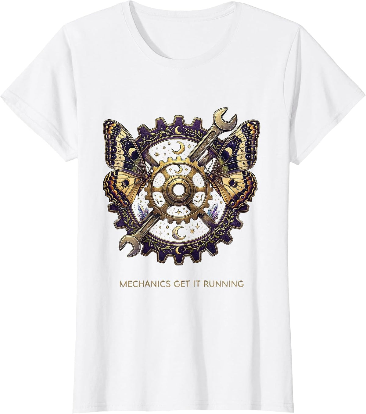Mechanics Get It Running Garage Design T-Shirt - White