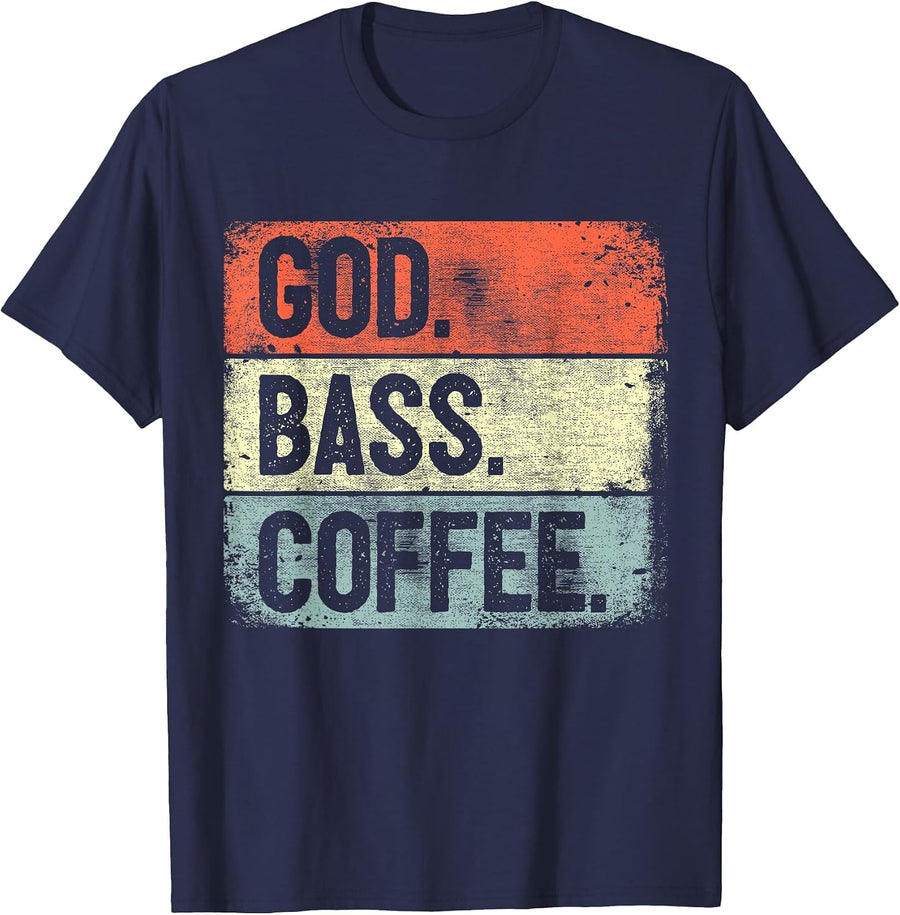 Christian Bassist Jesus Bass Worship Bass Player T-Shirt - Navy Blue