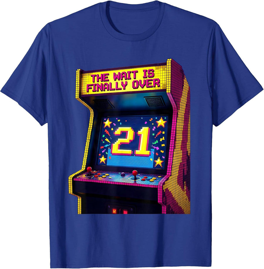 21st Birthday The Wait Is Finally Over Design T-Shirt - Royal Blue