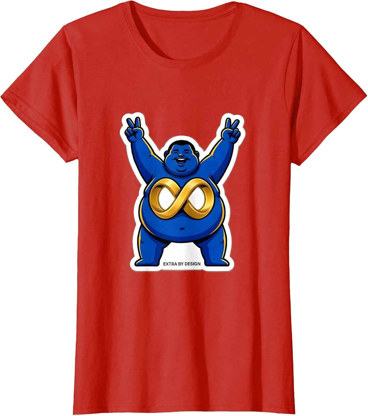 Women's Extra By Design Funny Down Syndrome Awareness Extra T-Shirt - Red