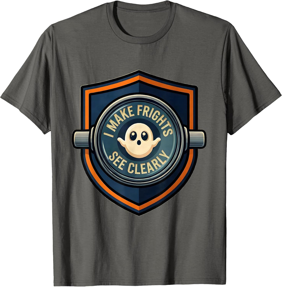 I Make Frights See Clearly Funny Optometrist Halloween Eye T-Shirt - Asphalt Grey